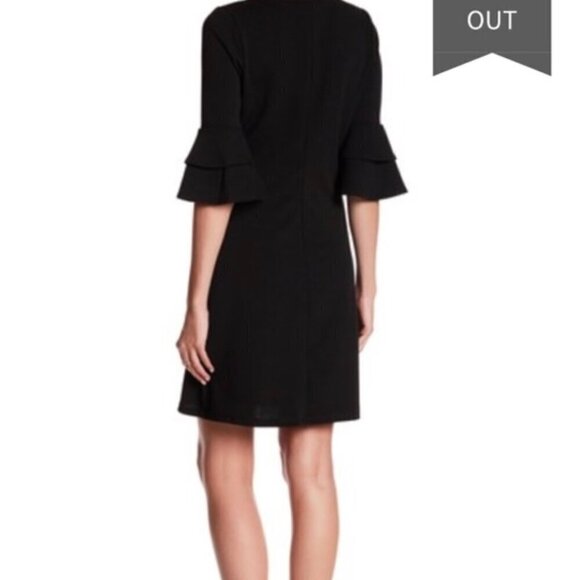 NWT Vanity Room Nordstrom Dark Green V-Neck Dress Sz XS Bell Sleeves Boho Tiered - Picture 9 of 10